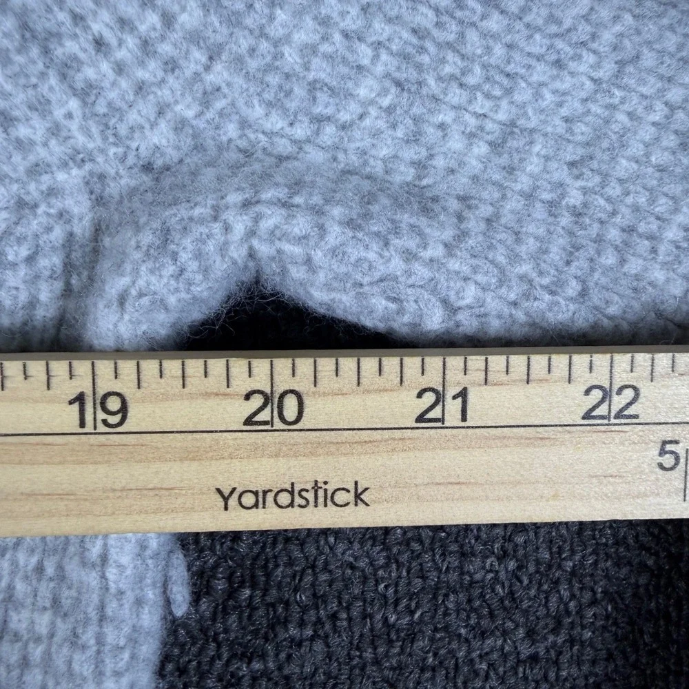 Banana Republic Italian Recyl Wool Waffle Knit Mock Neck Henley Sweater Grey L